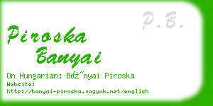 piroska banyai business card